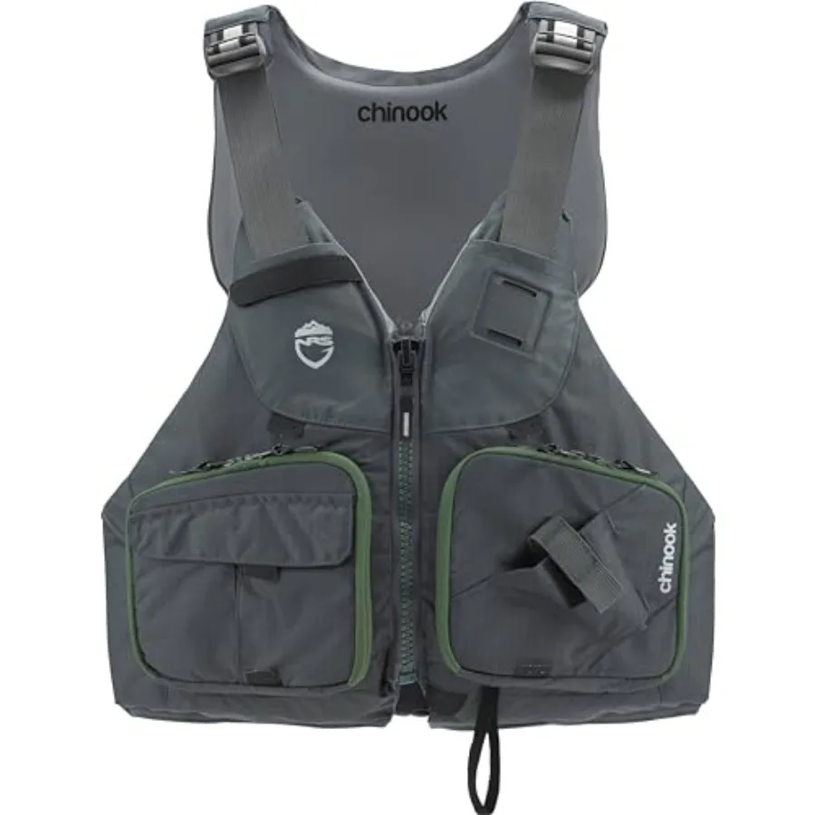 

Спасательный жилет Chinook для рыбалки, взрослый, тип III USCG, с сетчатой спинкой, на молнии спереди, с карманами, для рафтинга, каякинга, гребли