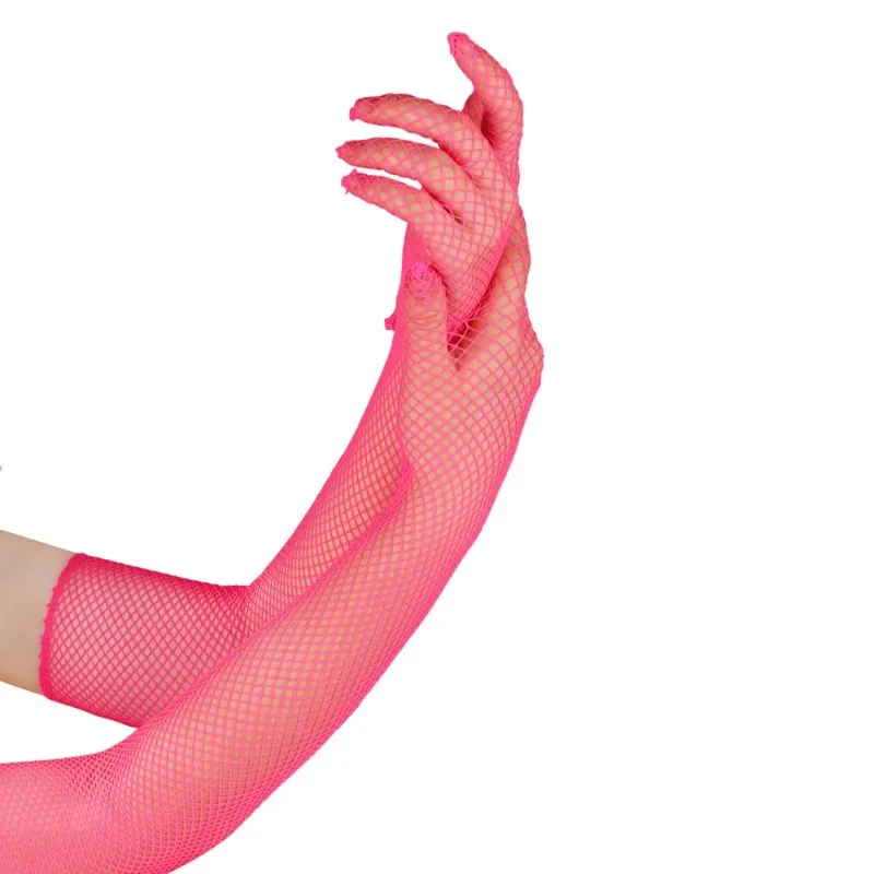 Длинные высокоэластичные рыболовные сети, тонкие сетчатые сексуальные прозрачные перчатки для косплея, модные индивидуальные мягкие однотонные перчатки