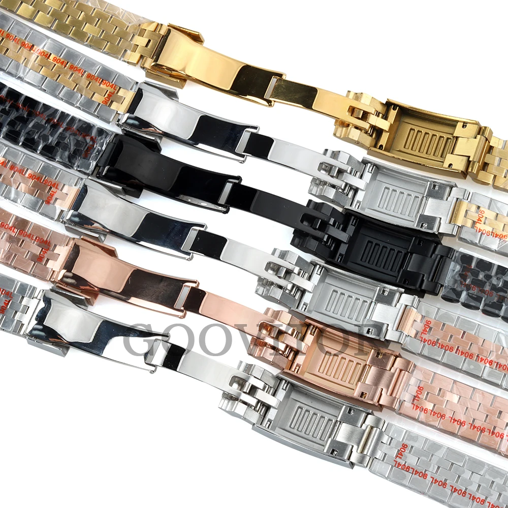 20 mm Jubilee-Armband, Rosé/Gold, PVD-Edelstahl-Uhrenarmband, passend für SUB GMT Datejust NH34 NH35 NH36 Uhrengehäuse, 40 mm hohe Qualität