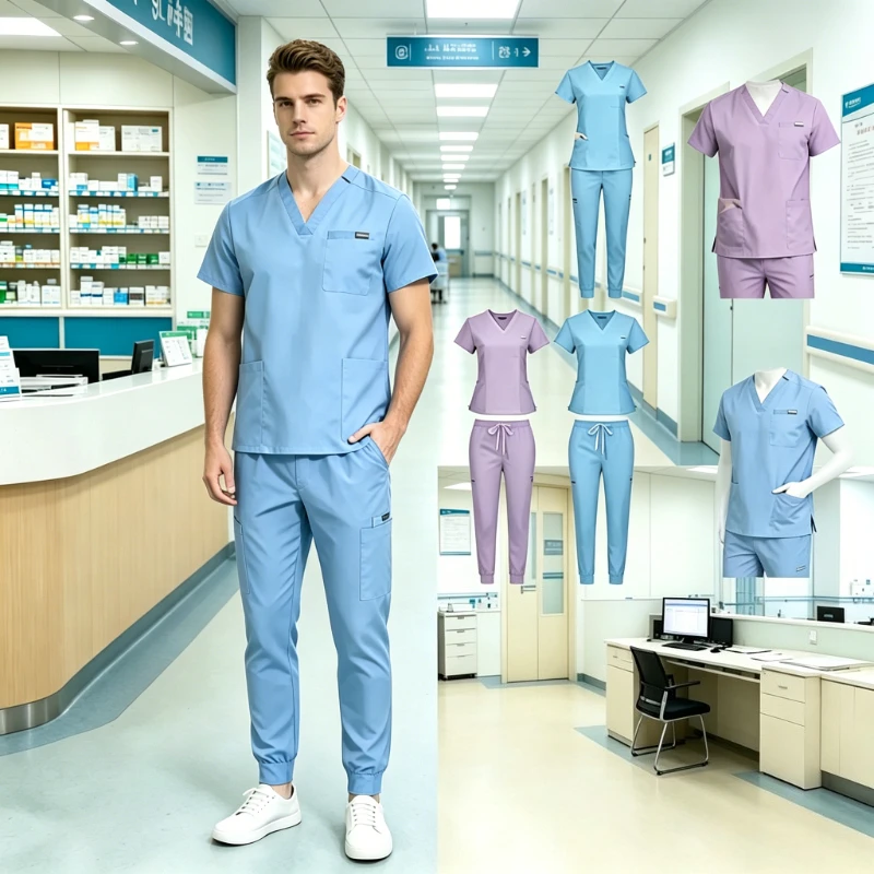 new-unisex-medical-scrubs-set-same-style-for-men-women-doctor-nurse-uniform-workwear-for-hospital-clinic-beauty-salon-staff