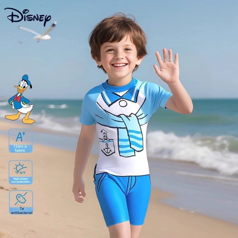 

Шикарный спортивный костюм Disney для мальчиков 2025 года, цельный профессиональный тренировочный костюм, комплект для соревновательного купальника для маленьких мальчиков и маленьких детей