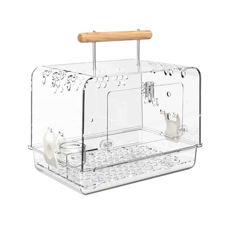 Parrot out acrylic black wind peony tiger skin special out  bird outoutdoor portable bag cage