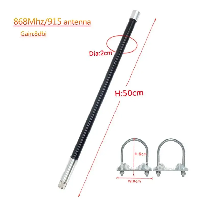 Base Statio FRP 50CM 868Mhz 915Mhz Lora Helium Hotspot Miner Omn Antenna Outdoor IP67 Waterproof 8DBI WiFi Fiberglass Aerial