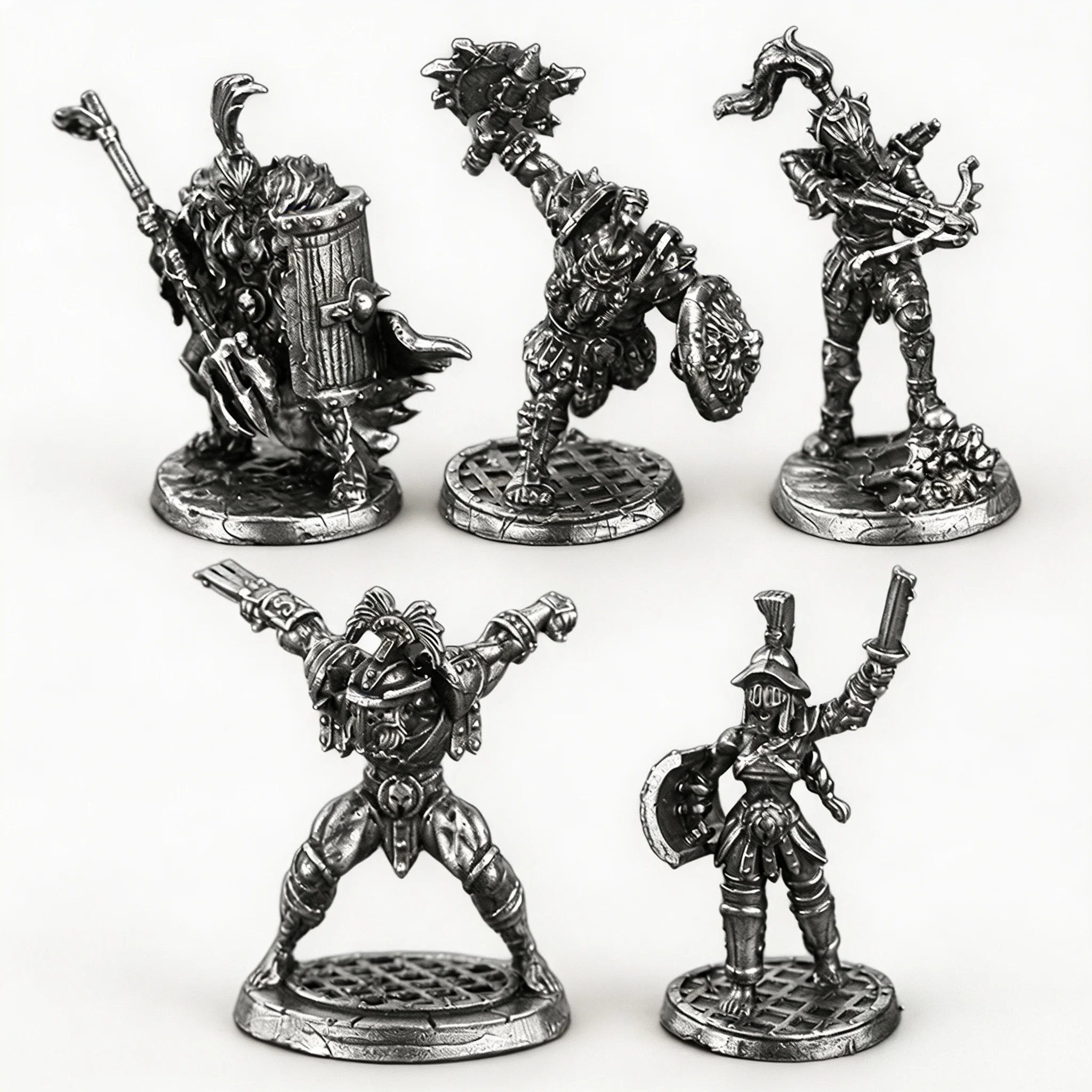 Dwarf Spartan Warrior Metal Soldier Miniature Tabletop Game Piece Collectible Ornament Car Decor