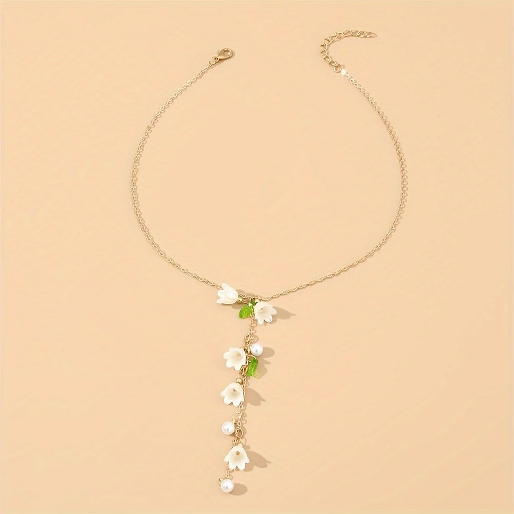 

New Bell Orchid Tassel Long Pendant Summer Bohemian Sexy Delicate Europe and The United States Fashion Party Gift Jewelry