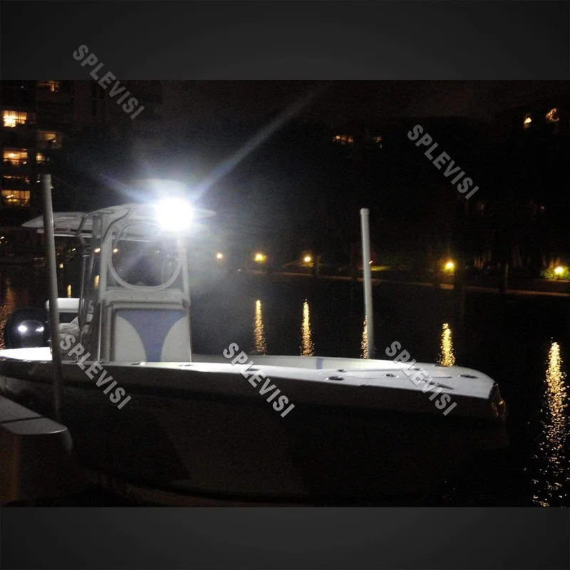 2Pack Wit 18W Led Licht Pods Navigatie Verlichting Marine Spreider Dek/Mast Lichten Zwart Licht Bar Voor Boot Zeilboot Ponton