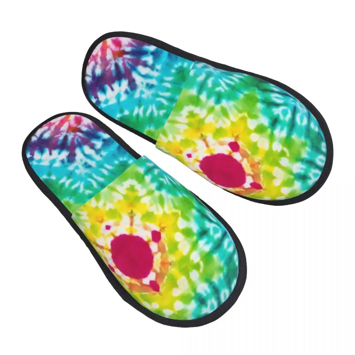 Cool Tie Dye Patterns Guest Slippers for Bathroom Women Custom Print Traditional Dyeing Art House Slipper