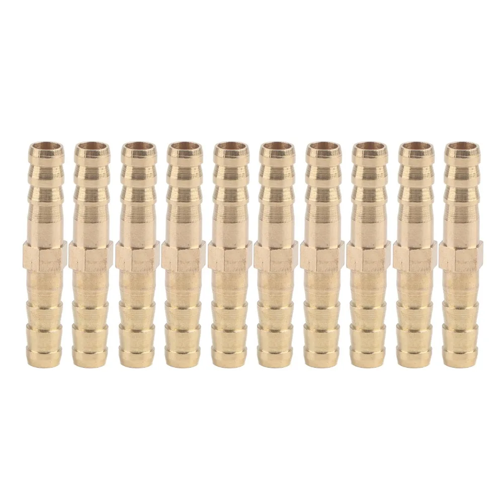 

10pcs Brass Material Brass Barbed Fitting Straight Design Barbed Connection Straight Pipe Connector Hose Barb Fitting