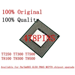 T7250 T7300 T7500 T8100 T9300 T9500 Available for Pm/Gm965 GL50 PM45 MCP79 chipset upgrade PGA478 Notebook Laptop CPU