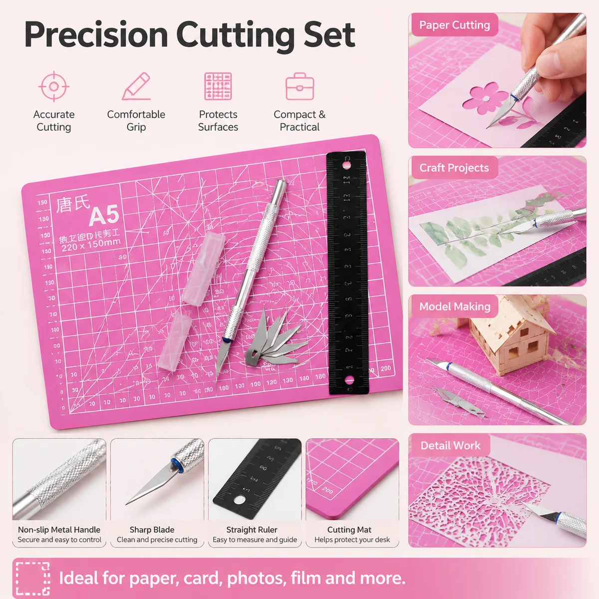 ชุดเครื่องมือตัดละเอียด A5 สีช - Cutting Mat Self Heal บทวิจารณ์และราคา