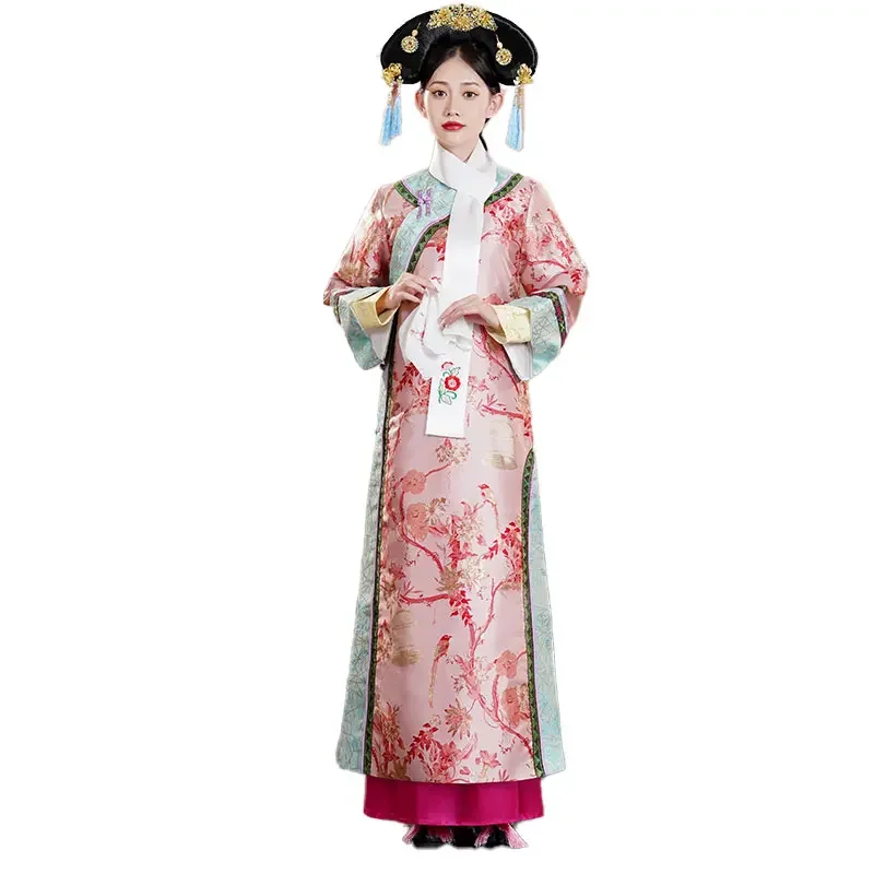 Qing Dynasty Dress Women's Chinese Traditional Ancient Costume Theatrical Robe TV Film performance Wear