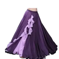 1pcs/lot woman chiffon belly dancing long skirt lady sexy split long dancing skirt performance skirt