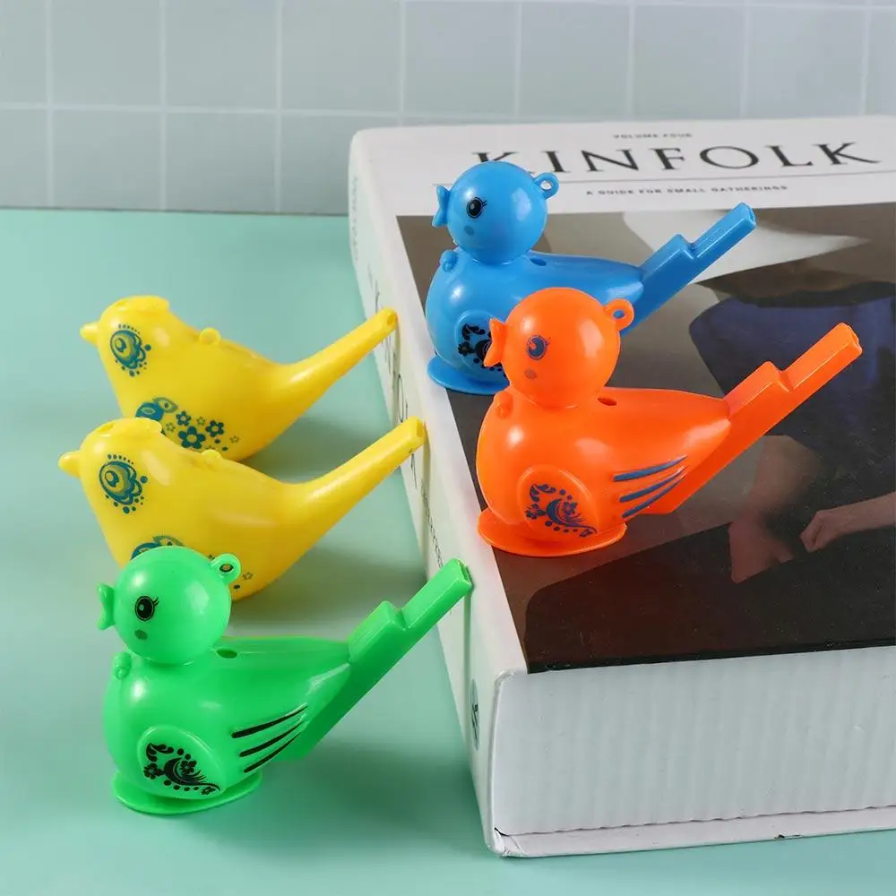 5PCS Musical Instrument Funny Water Bird Whistle Drawing Colored Party Whistles Plastic Novelty Musical Toy Bathtime