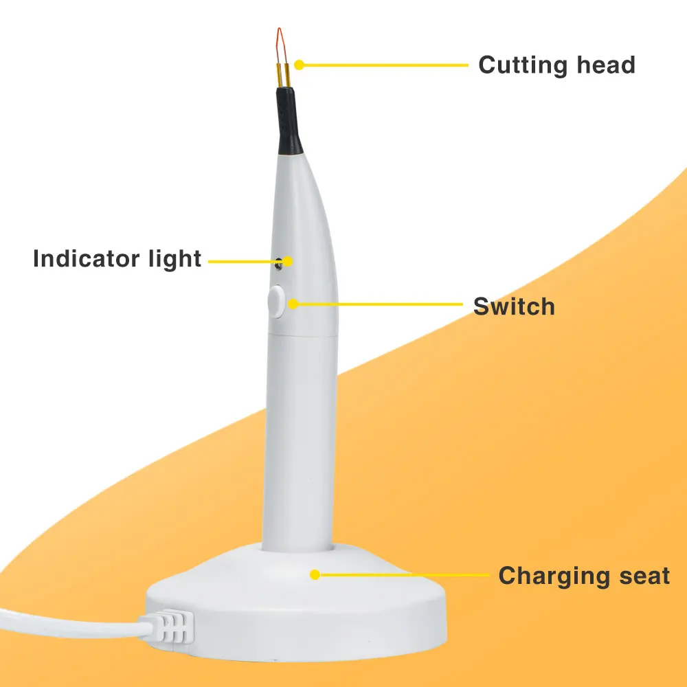 EXP Dental Gutta Percha Cutter with Wireless Charging Endo Gutta Cutter 4 Tips Dental Heating Cutting Pen for Endodontic Tool