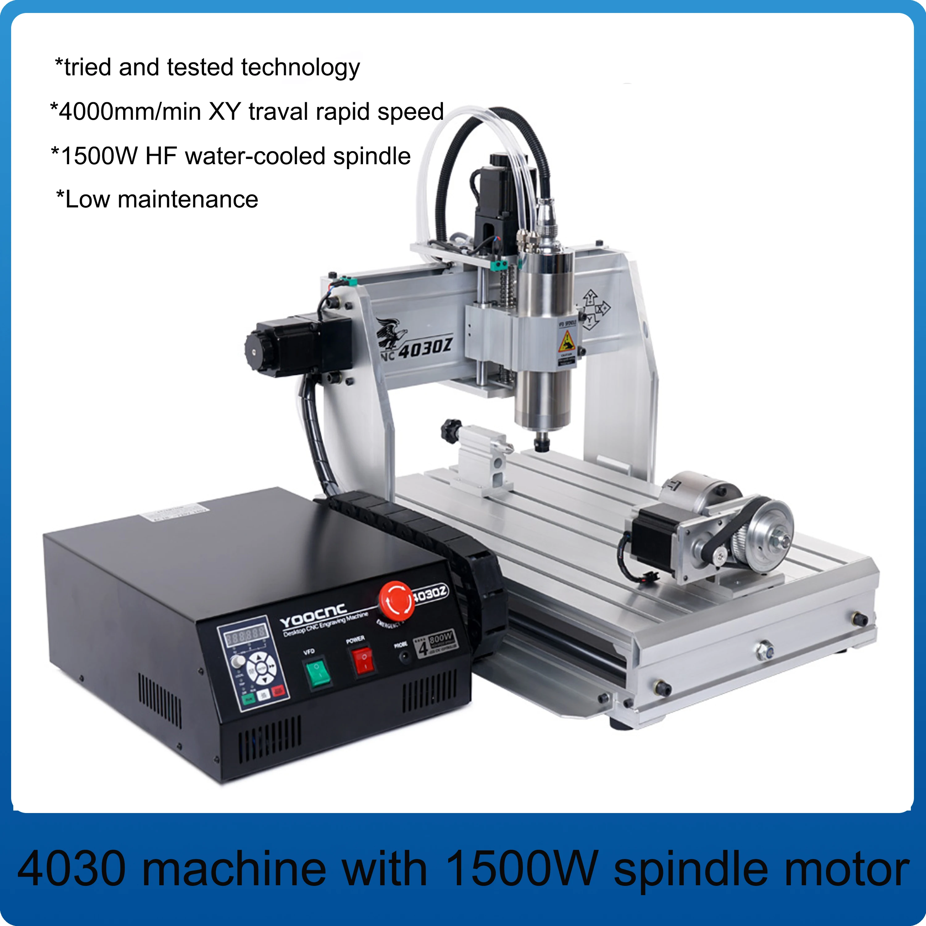 

USB ( laptop ) + 4 axis 3040 1500W cnc router , cnc engraving machine / aluminum metal milling machine / cnc engraver