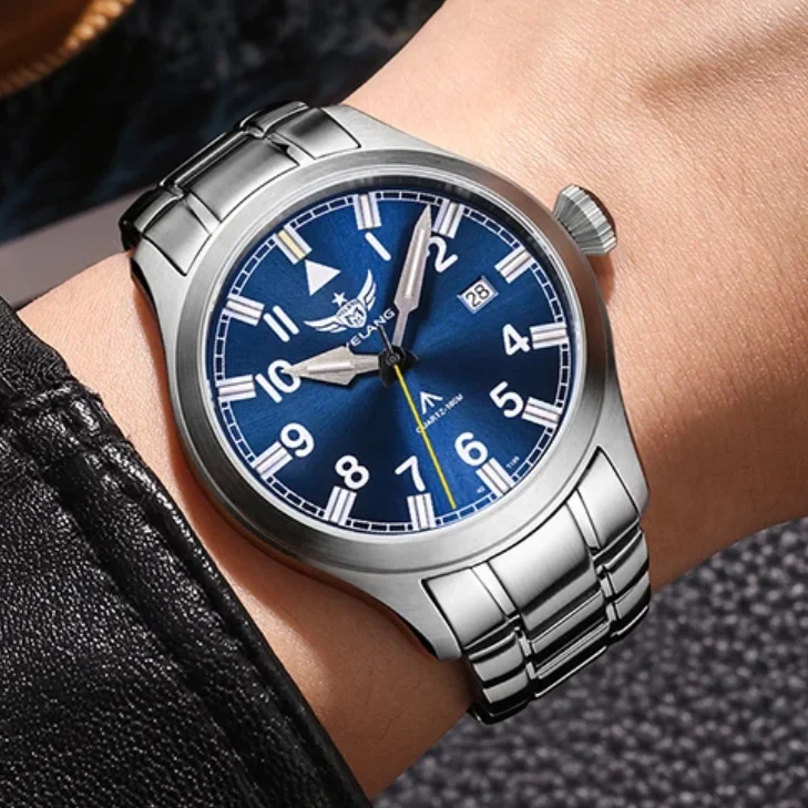 

Yelang мужские военные часы 42 мм спортивные пилотные кварцевые наручные часы для дайвера 100 м водонепроницаемые светящиеся сапфировые