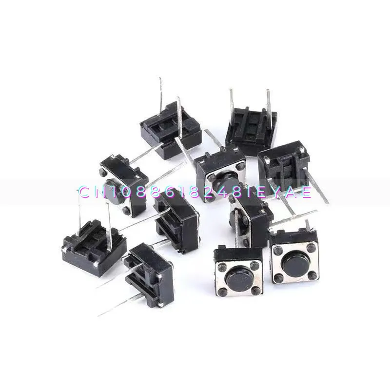 6X6x5mm Micro Switch, Button, Touch Switch, Small Button Switch, Horizontal, 1 in 2 Pins