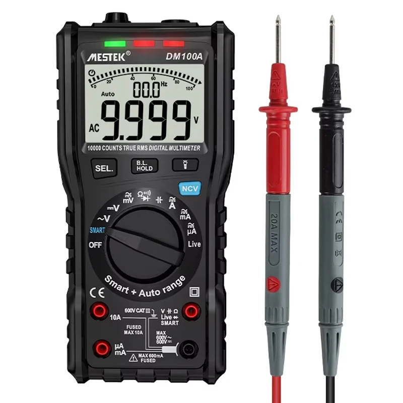 Multimeter 10000 CountsTrue-RMS Digital Multimeter Capacitance Meter Multimetro Voltage Tester DM100A AC/DC Voltage Ammeter