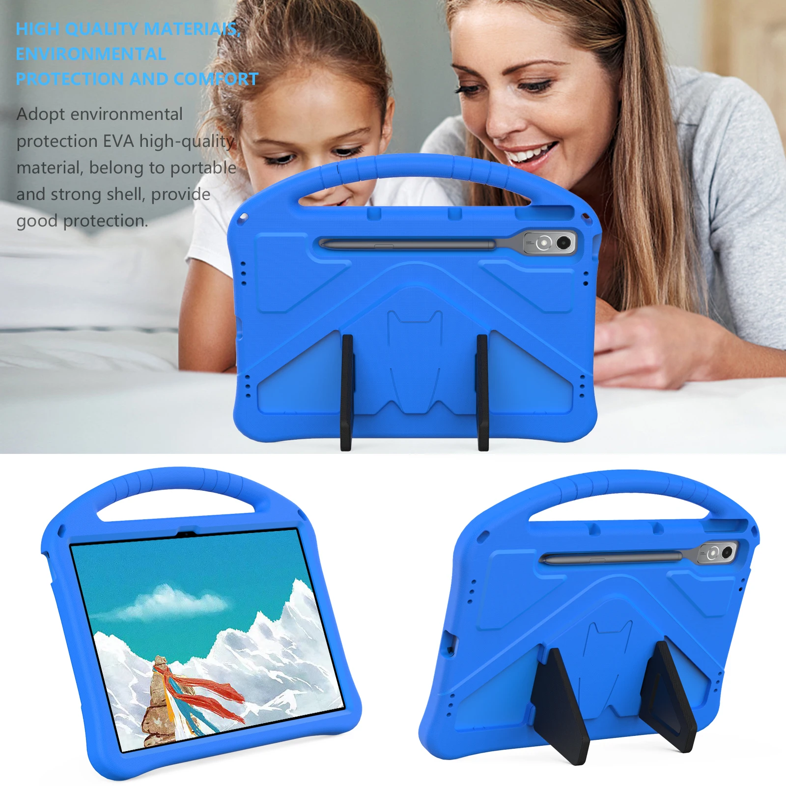 For funda Lenovo Tab P12 2025 Xiaoxin Pad Pro 12.7inch TB-370FU TB-371FC Kids EVA Case Protector Shockproof Stand Handheld Case