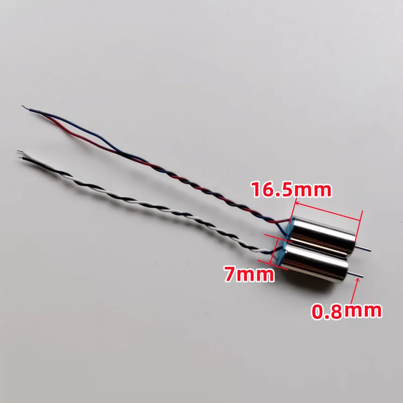 1set=2pcs DC3.7-4.2V 716 7*16.5MM Micro DIY Helicopter Coreless DC Motor With 46mm A B Propeller Great Torque High Speed Motor