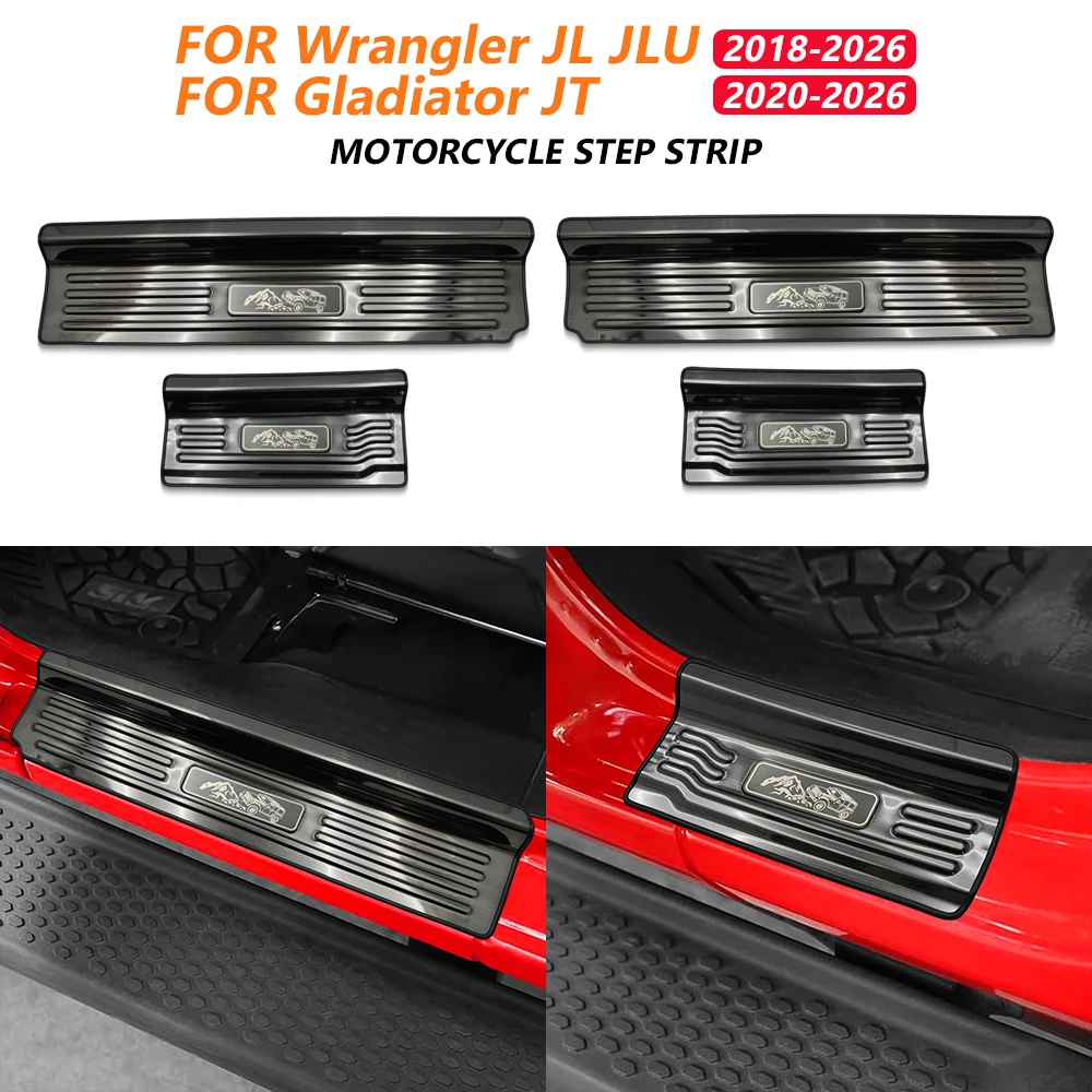 

Защитные накладки на пороги для Jeep Gladiator JT Wrangler JLU JL 2018-2026, защитные панели для дверей автомобиля, накладки на пороги