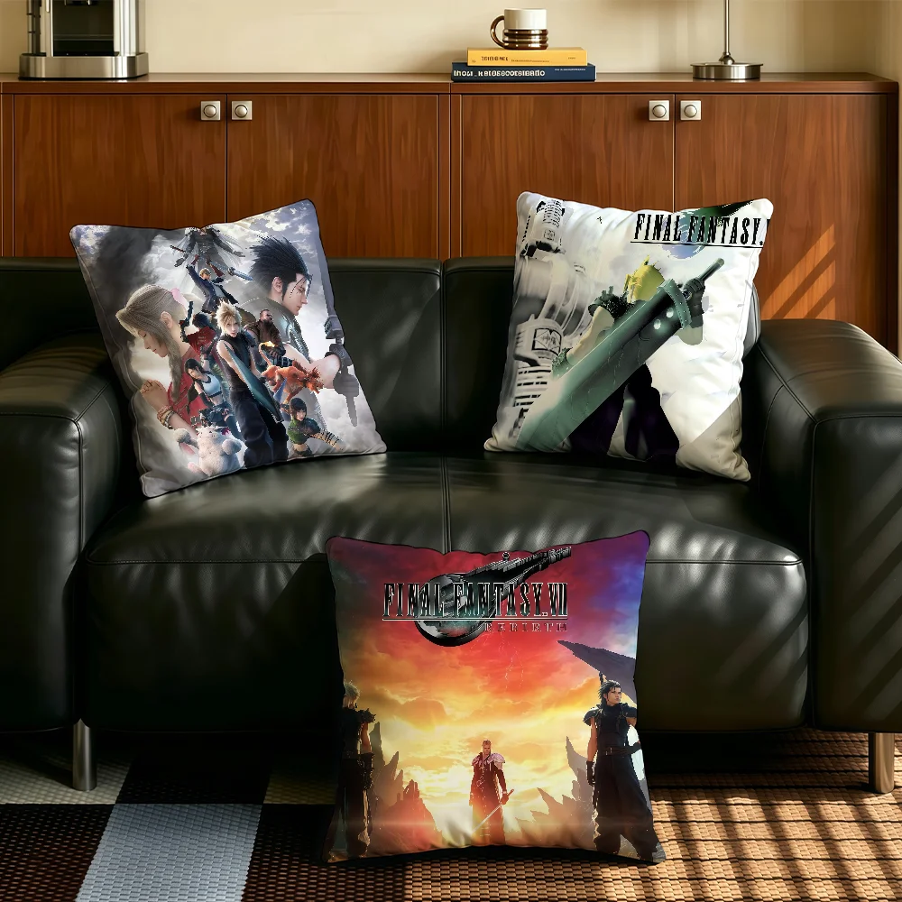 Game F-Final F-Fantasy VII cushion cover Anti-dustmite Sofa Cushion Decorative Office Cover Lounge Area Indoor & Outdoor Use