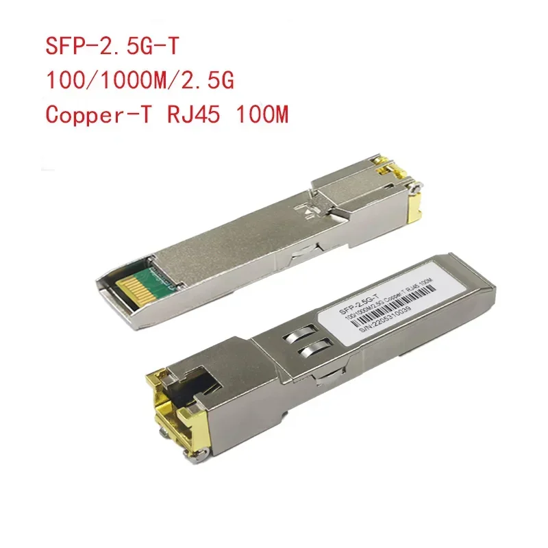 

2.5G Cooper Module Fiber Optic Transceivers, SFP+ Distance 100m