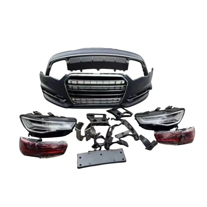 

STLF Used for Audis A6 2012-2015 Front & Rear Bumper Body Kits with Fog Light-Bolt-On Upgrade Black Universal Fitment