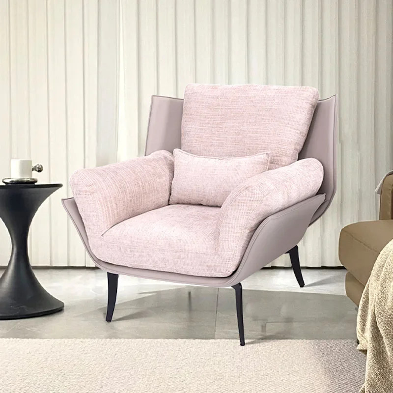 Pink Armchair Couch Modern Designer Nordic Style L Shaped Couch Ergonomic Luxury Sofa De Sala Moderno Living Room Furniture