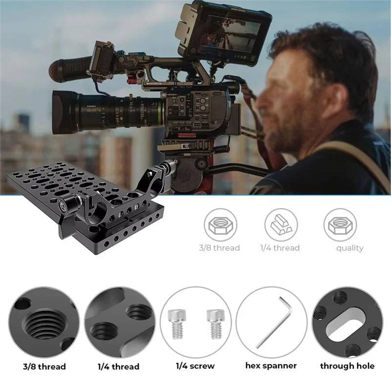 

AT82-Power Splitter Battery Cheese Plate Backboard Plate With 19Mm Railblock For V Lock Mount Camera Accessories, New