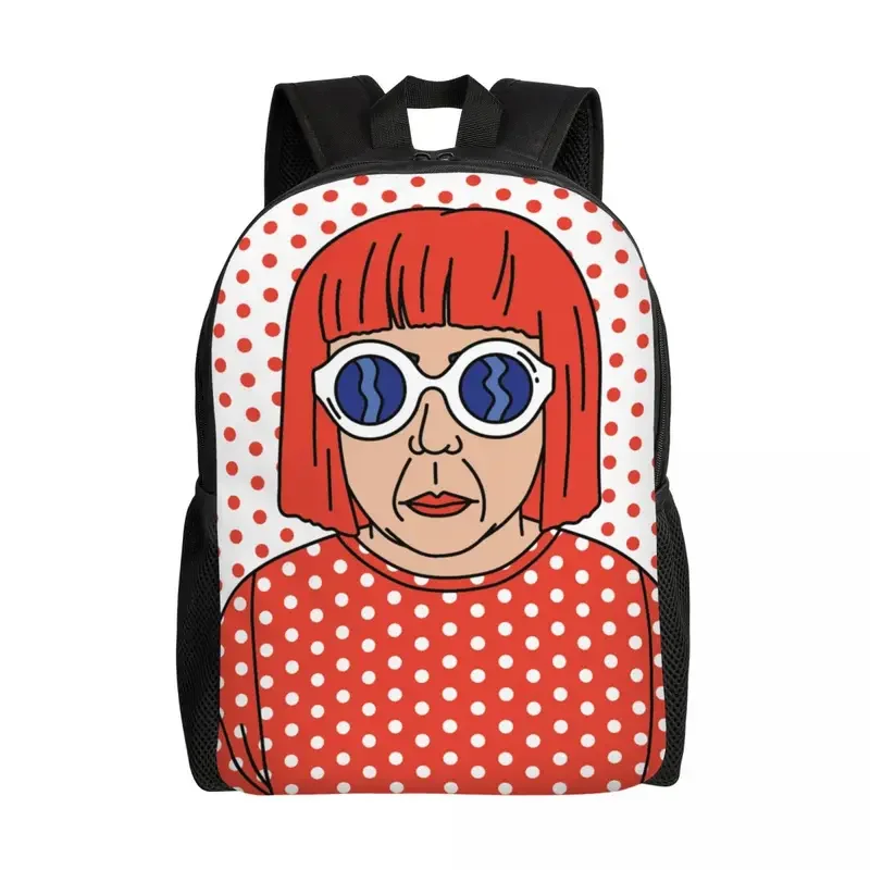 Yayoi Kusama-mochila de autorretrato para hombre y mujer, bolsa de libros para estudiantes universitarios, se adapta a bolsas para portátiles de 15 pulgadas