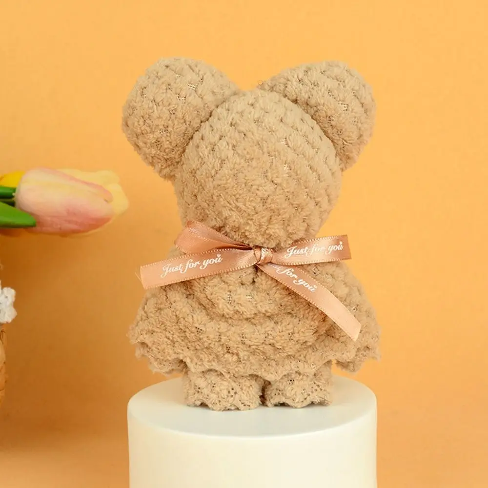 

Модные коралловые бархатные полотенца с медведем, 15 см, полотенце для лица, мягкий креативный свадебный подарок, мочалка