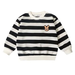 Sweat-shirt élastique en coton pour enfants, pull à manches longues, vêtements pour enfants, t-shirt pour garçons et filles