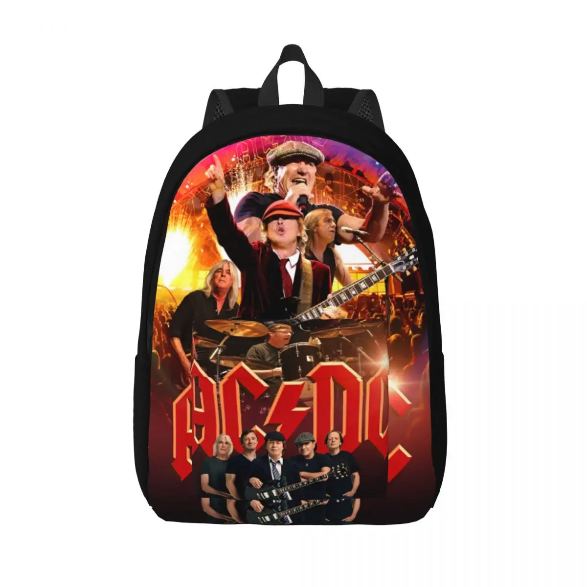 A-ACDCS Heavy Metal Rock Band Backpack for Men Women Casual Student Hiking Travel Daypack Rock Laptop Computer Shoulder Bag Gift