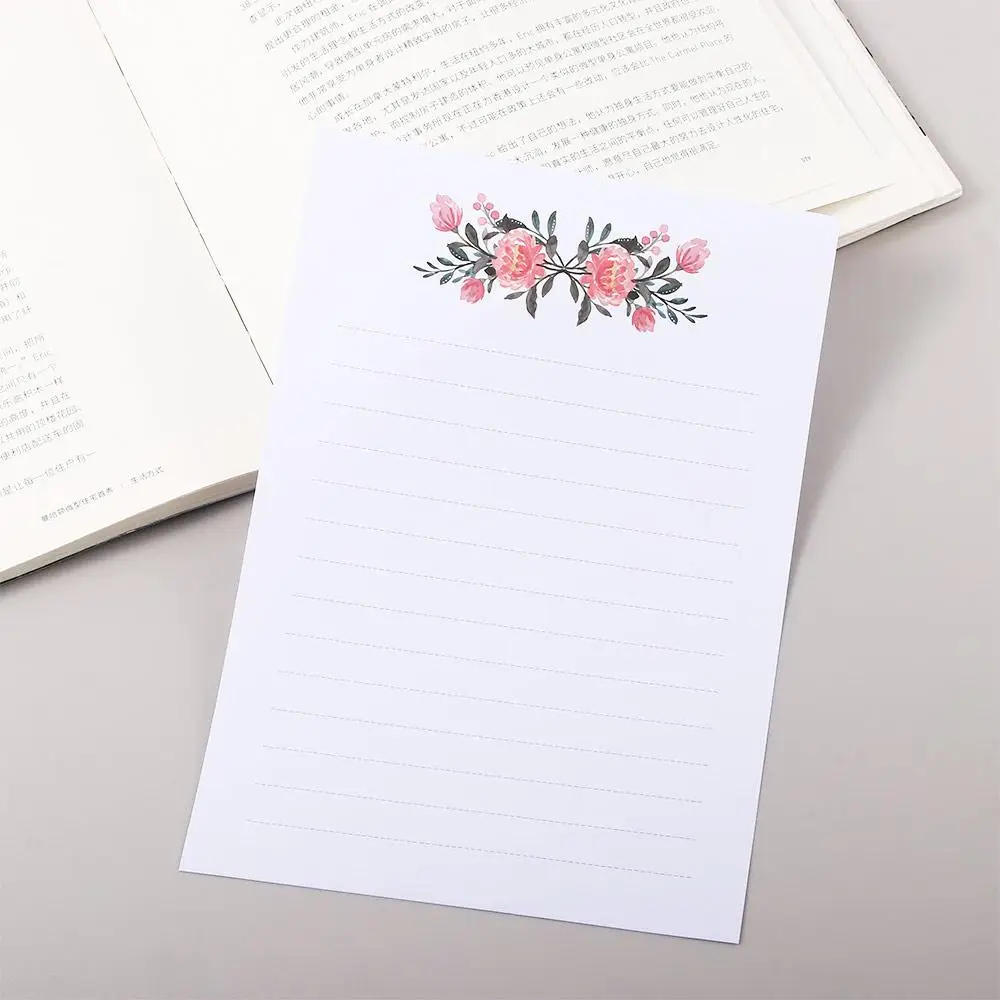 Materiale scolastico Ufficio Letter Pad Invito Festa di compleanno Regalo Carta da lettere Carta Biglietto d'auguri Busta con fiori