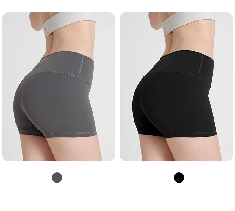 Sommer-Sonderangebot Einfarbige Damen-Sportshorts mit Hoher Taille, Elastisch, Po-Formend, Atmungsaktiv, für Jogging, Fitness und Sport – Detail 7