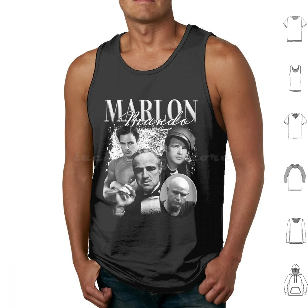 Limited Marlon Actor Brando 2 Bk Tank Tops Print Cotton Marlon Actor Brando Marlon Brando Jr Activist American Actor Old