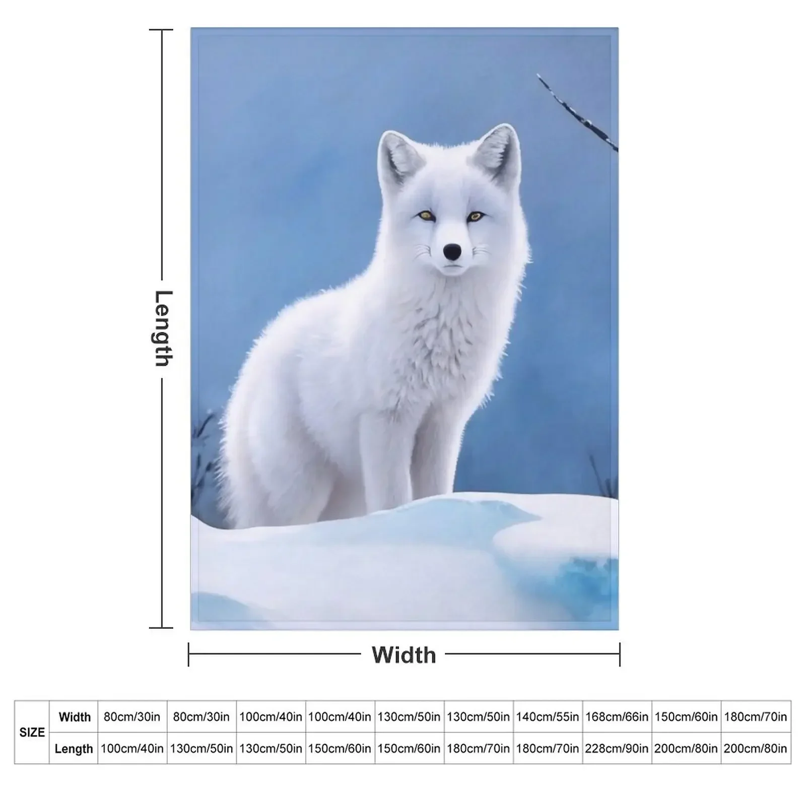 Arctic fox Throw Blanket Custom Thermal Comforter anime blankets and throws Hair Blankets