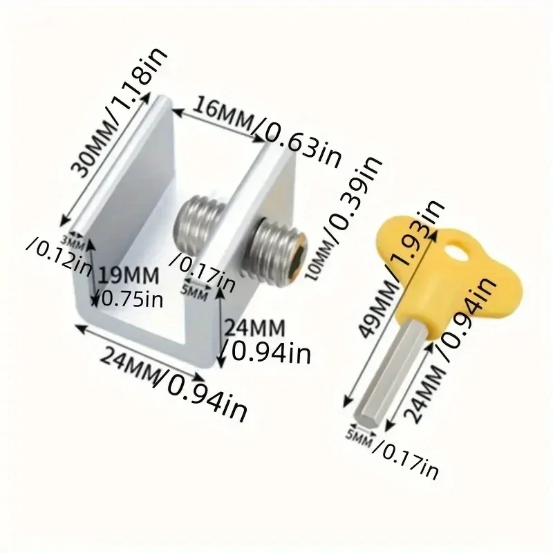 Sliding Door Window Locks With 1 Keys Baby Child Safety Protection Antitheft Door Window Security Lock Catches Set