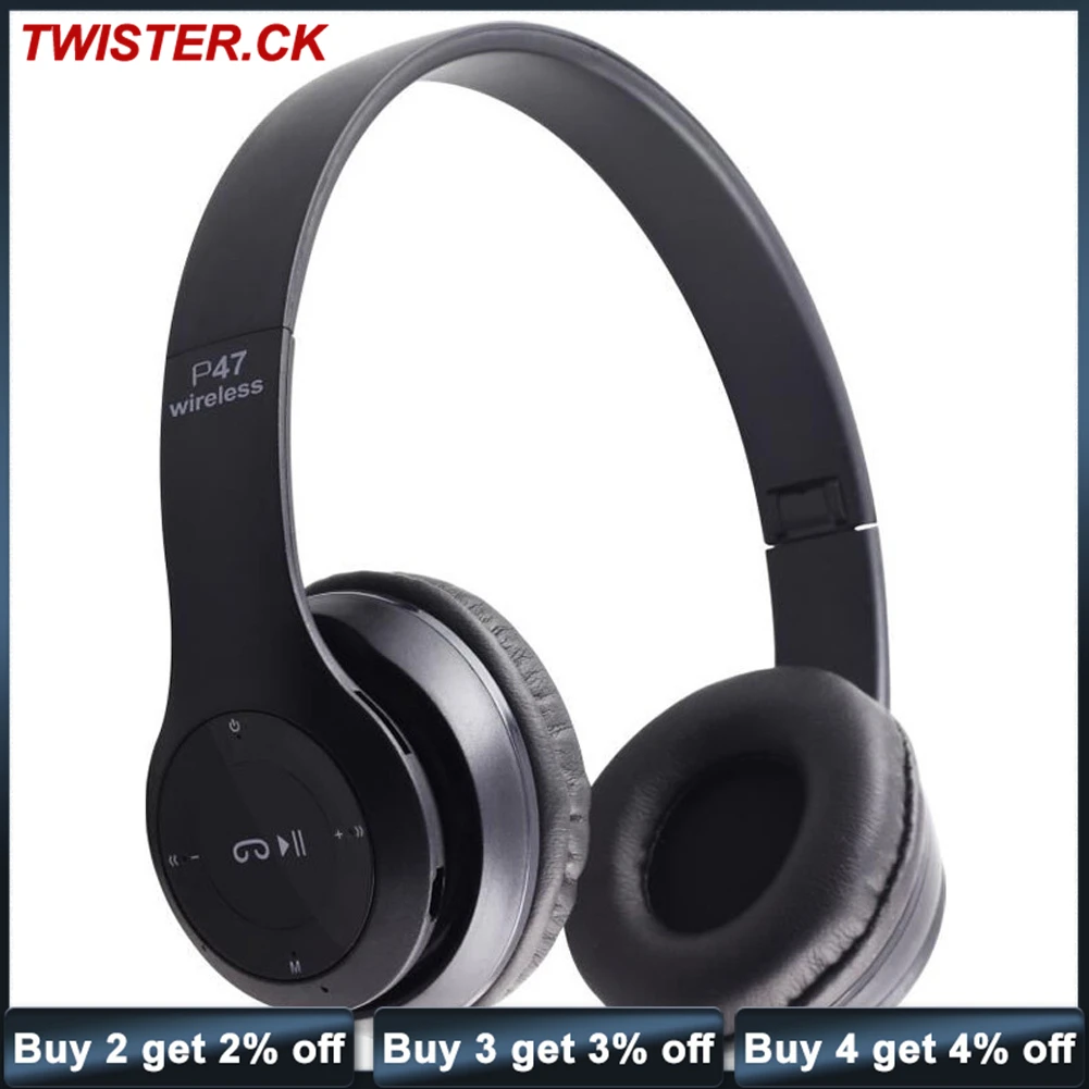 Wireless On-Ear Stereo Earphones, Long Playtime, USB Charging, Smart Phone, Computer, Laptop