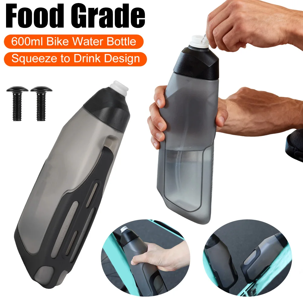 

600 мл набор бутылок с водой для велосипеда, легкие бутылки с водой для шоссейного велосипеда, дизайн для сдавливания питья, чайник для езды, аксессуары для велосипеда