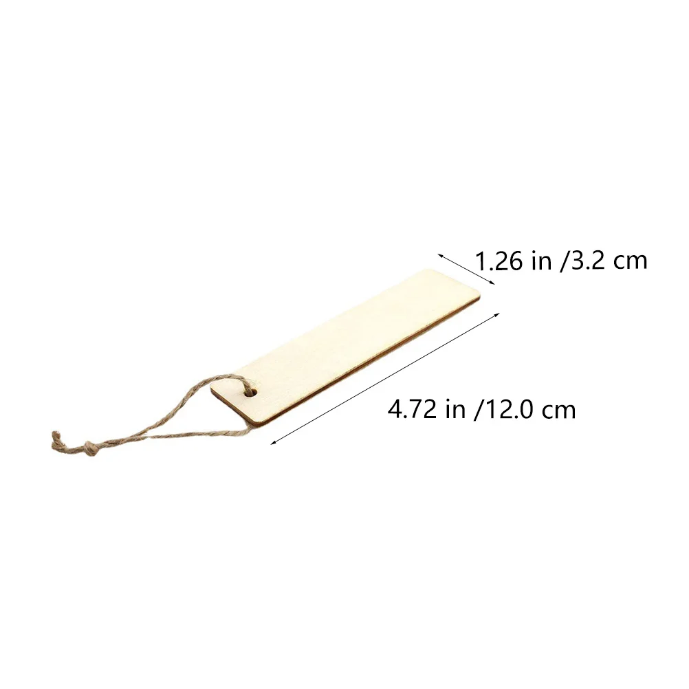 20 قطعة الإشارات المرجعية الخشبية الفارغة DIY بها بنفسك مستطيل Hangtags لوازم الحرفية لتلوين علامات الصفحة الهدايا المرجعية الخشبية