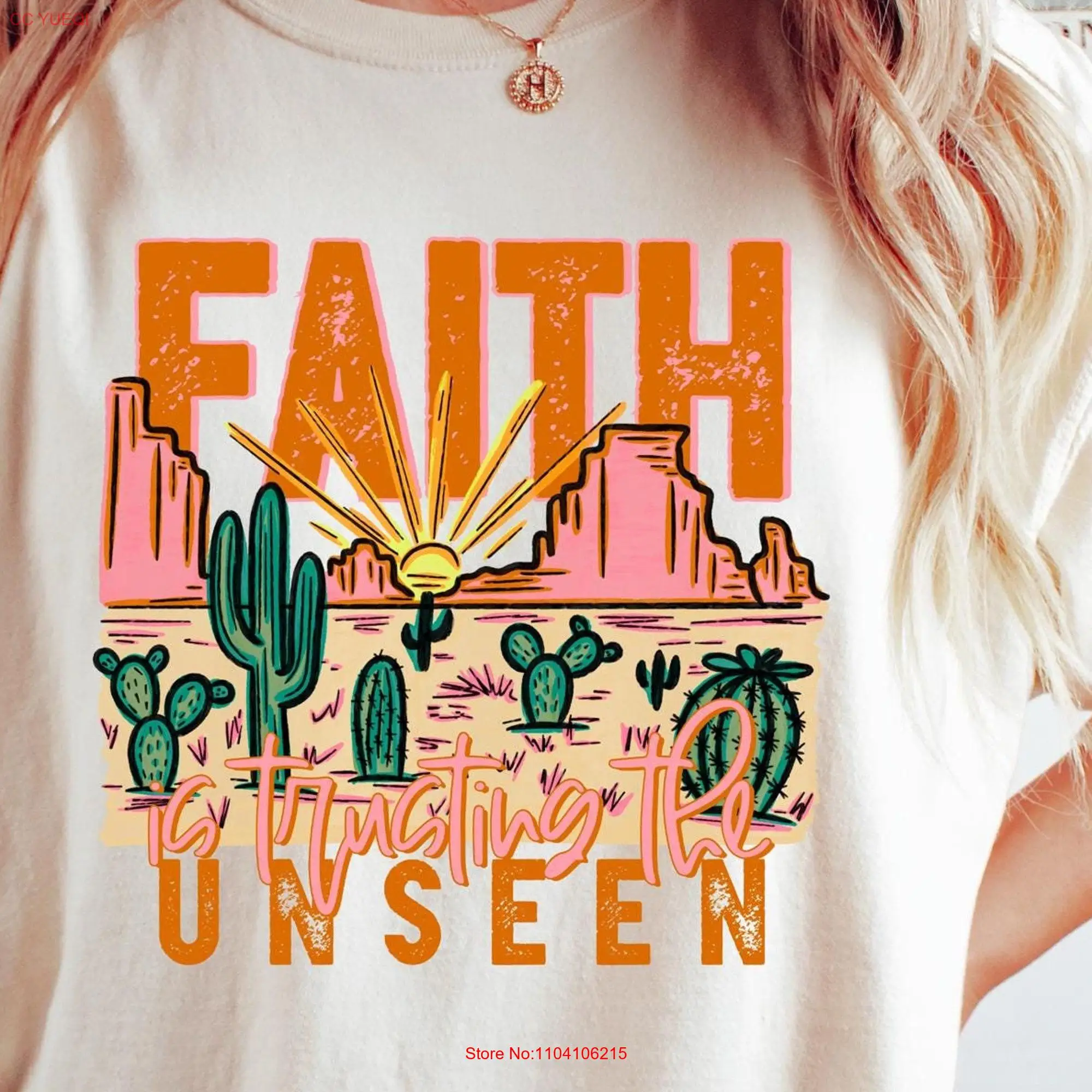 Faith is Trusting the Unseen shirt Religious Christian Church Bible Verse Desert T Inspirational long or short sleeves