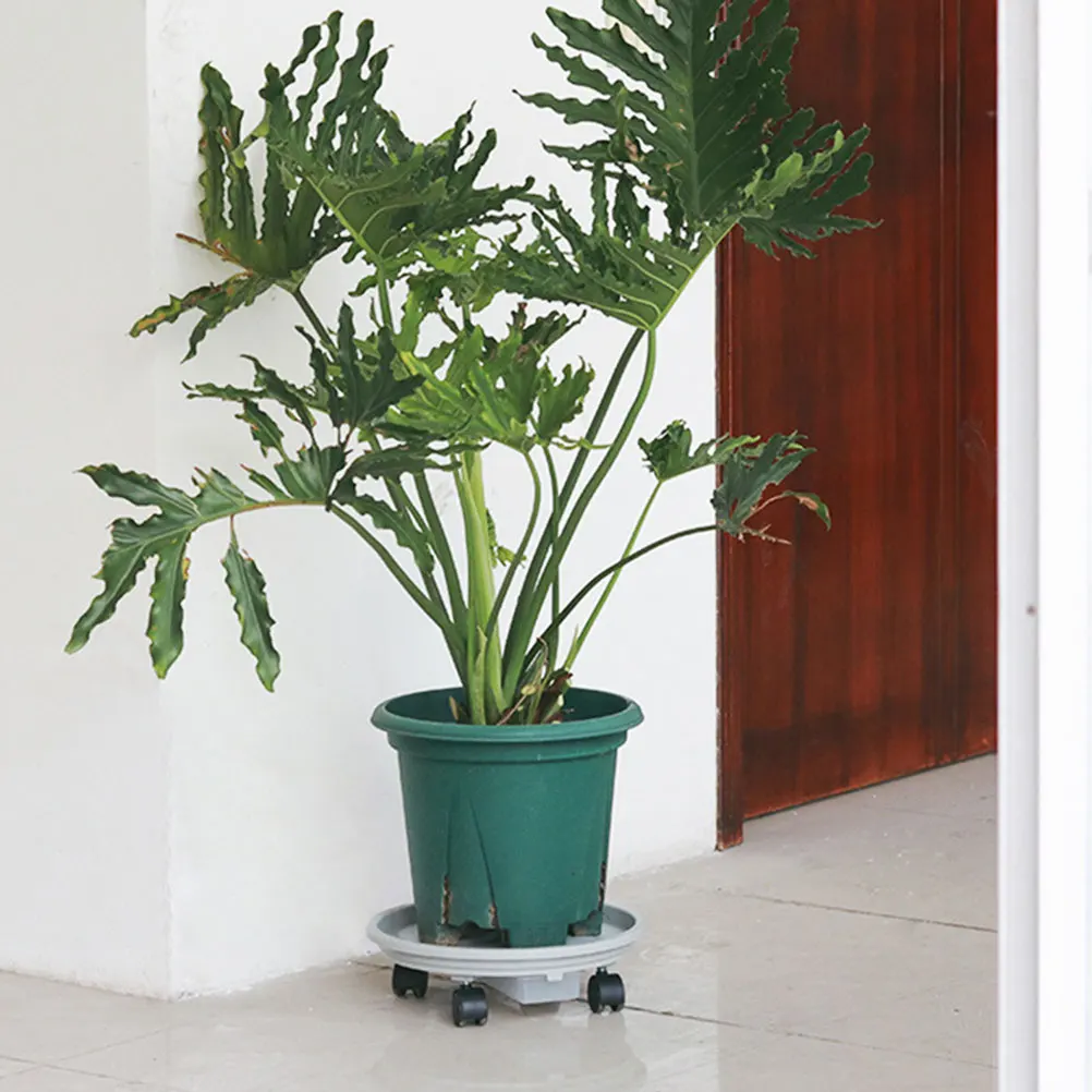 

1Pcs Thickened Plastic Round Plant Flower Pot Tray with Drainage Hole Universal Wheels Movable Flower Pot Base Stand