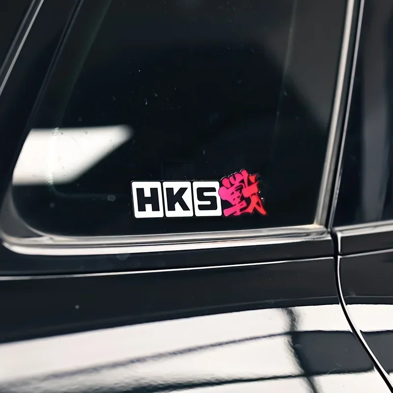 1 pegatina elegante "HKS" para salpicadero de coche, ordenador portátil, botella de agua, decoración fresca para afinar JDM y entusiastas del automóvil