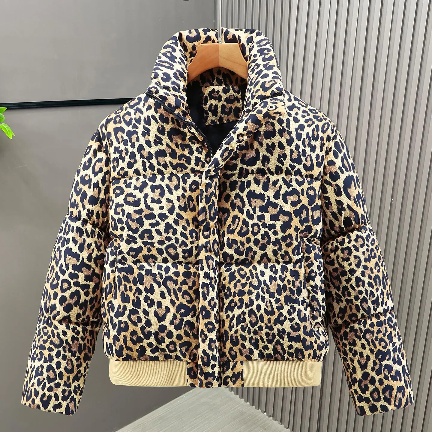 

Leopard Print Down Cotton-Padded Jacket Men's Parkas Winter 2025 New Warm Cotton Coat Fashion Outwear Hooded Couple Overwear
