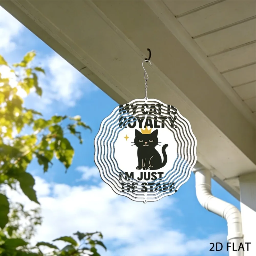 Garden Cat Wind Chimes Humorous Iron Outdoor Decor Royal Bell Yard Art Hanging Ornament