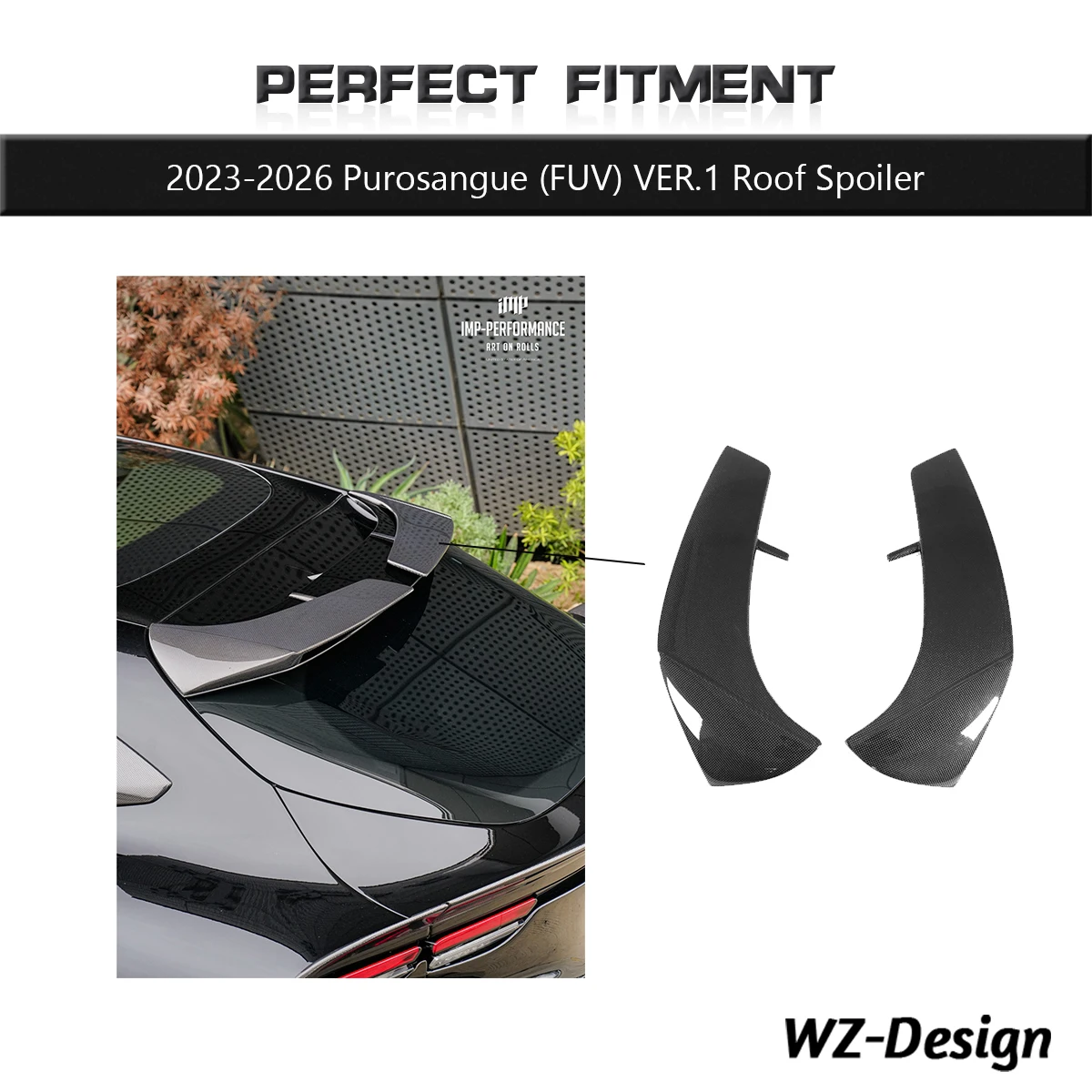 

Carbon Fiber Roof Spoiler Fit For Ver.1 Purosangue 2023-2026 Rear Roof Lip Wing Aero Kit Body Parts