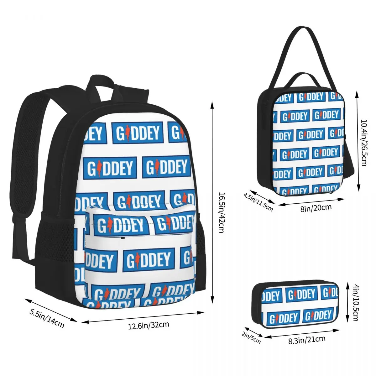 Josh Giddey - Oklahoma City Basketball Thunder Backpacks Students Bookbag School Bags Rucksack Lunch Bag Pen Bag Three-Piece Set
