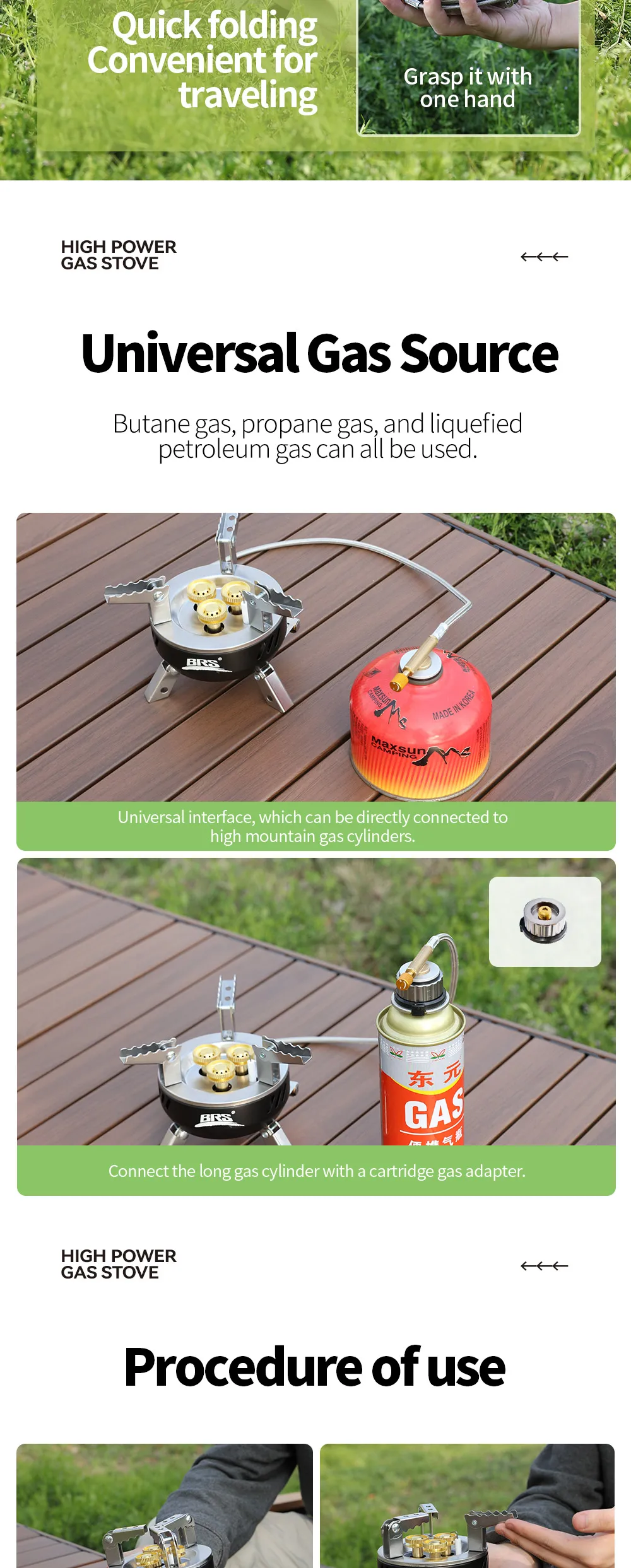BRS-203 Core Camping-Gaskocher Hochleistungs-Tragbarer Touristenbrenner Outdoor Elektronische Zündung Camping-Ofen Picknick-Ausrüstung – Detail 9